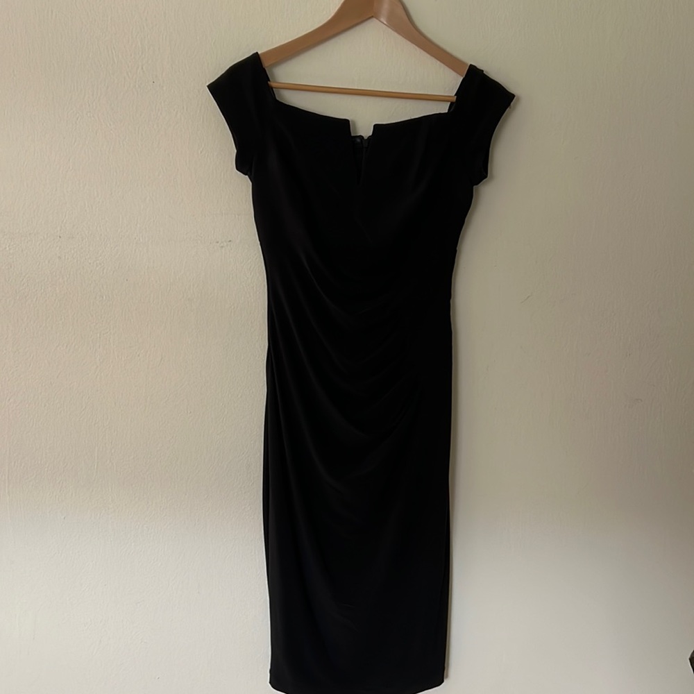 Black Off Shoulder Midi Dress